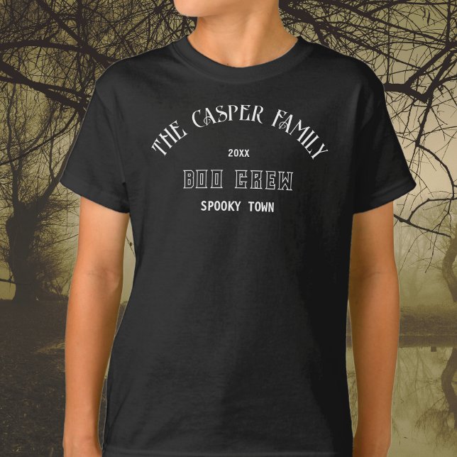 Camiseta Boo Crew Personalizado Nombre Familia Halloween Ni (Subido por el creador)