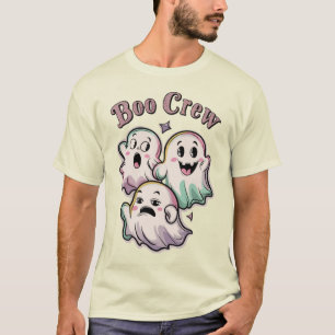 Camiseta Boo Crew - Trio Cute Fantasma Halloween