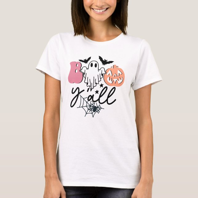 Camiseta Boo de Halloween del Sur Y'all Ghost T-Shirt (Anverso)