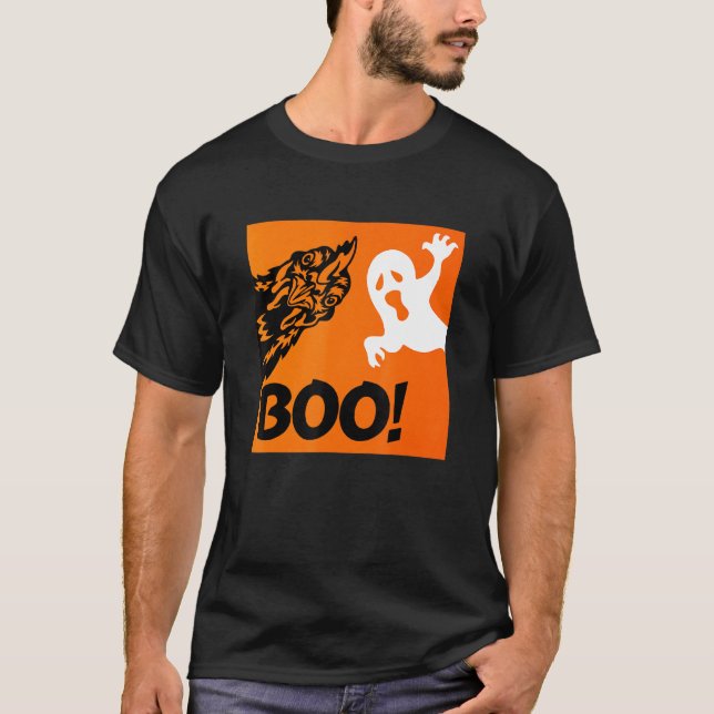 Camiseta ¡Boo! Divertido ocultamiento de pollo Peekaboo Sca (Anverso)