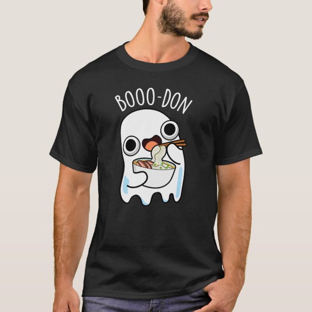 Camiseta Boo-don Funny Ghost Udon Pun Dark BG (Anverso)