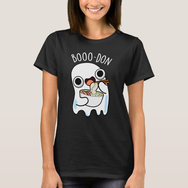 Camiseta Boo-don Funny Ghost Udon Pun Dark BG (Anverso)