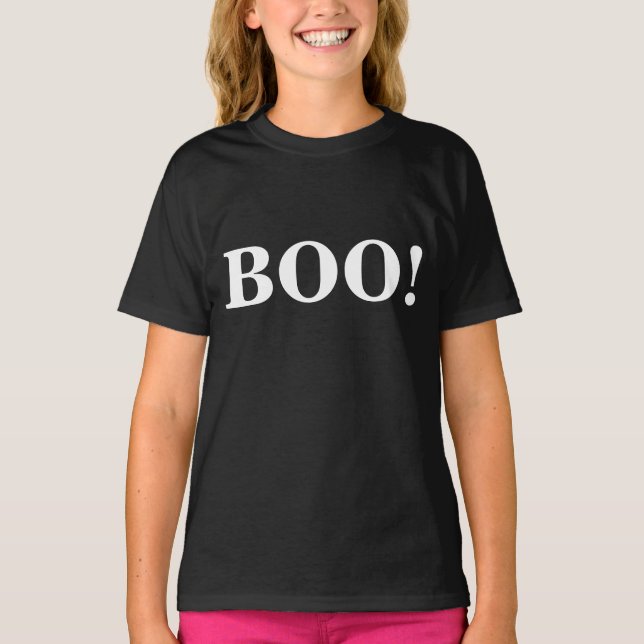 Camiseta ¡Boo! en negrita para Halloween (Anverso)