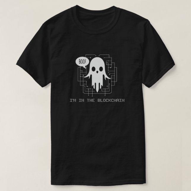 Camiseta ¡Boo! Estoy en Blockchain - Gracioso fantasma de l (Diseño del anverso)