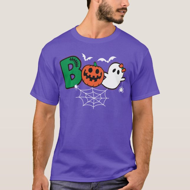 Camiseta Boo Fantasma Halloween Disfraces De Calabaza Temer (Anverso)