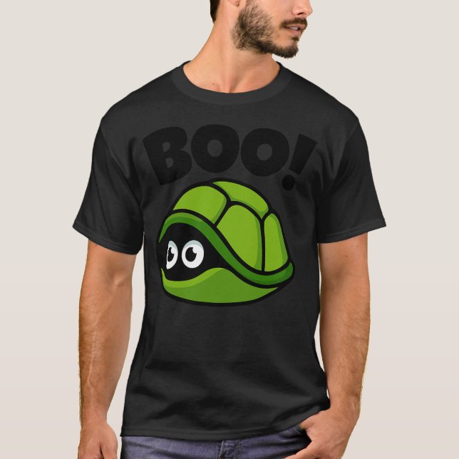 Camiseta Boo!  Funny Hiding Turtle Peekaboo Scary Halloween (Anverso)