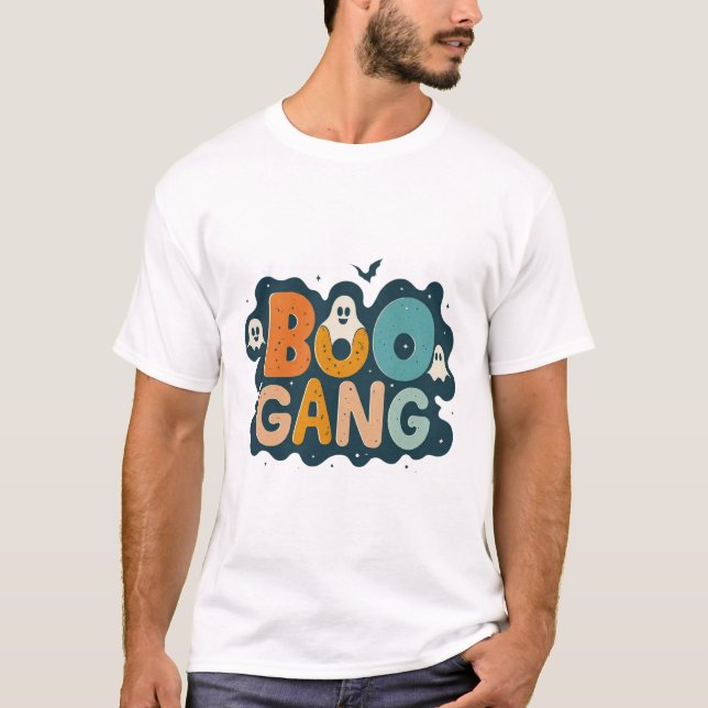 Camiseta Boo Gang Cute Ghost Halloween Design Funny Spooky (Anverso)