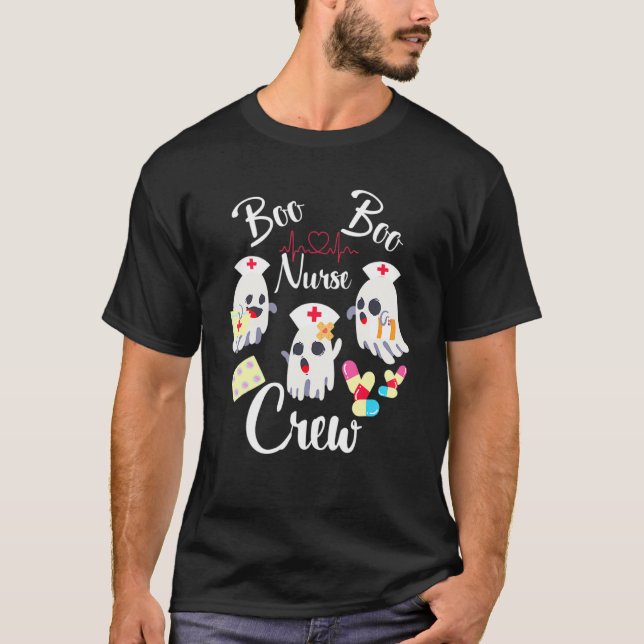 Camiseta Boo Ghost Halloween disfraces Boo Boo Enfermería H (Anverso)