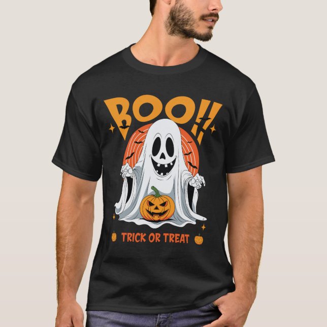 Camiseta Boo! Ghost Halloween Trick or Treat (Anverso)