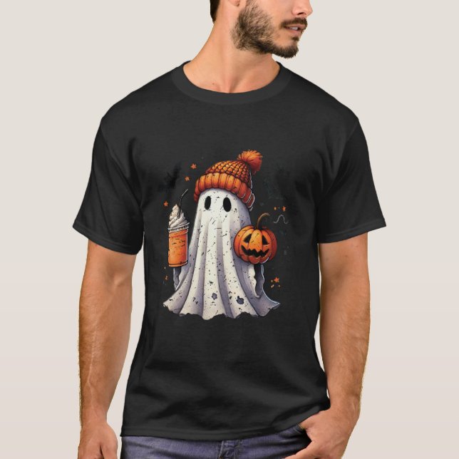 Camiseta Boo Ghost Hot Coffee Funny T Shirt (Anverso)