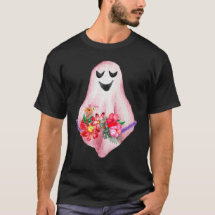 Camiseta Boo Ghost Retro Floral Fantasma Halloween Fiesta F