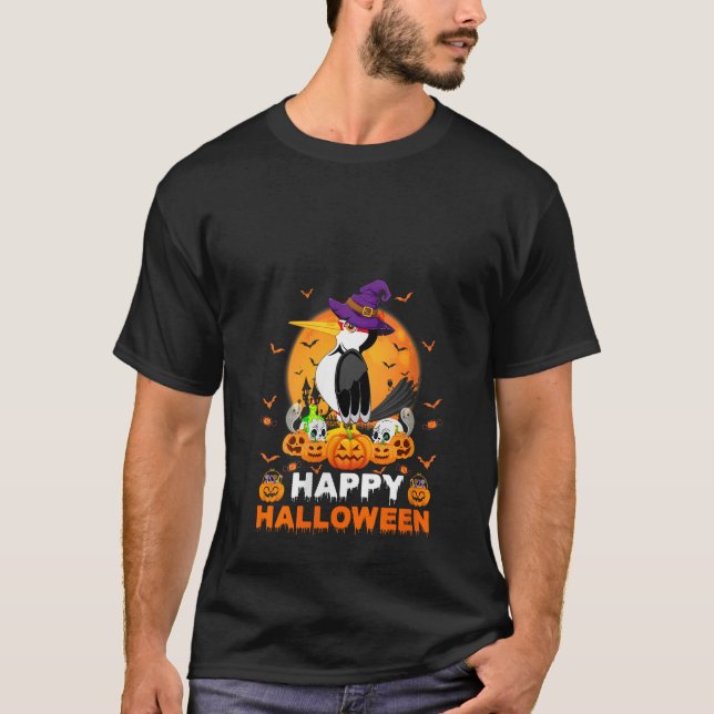 Camiseta Boo Ghost Scary Pumpkin Moon Witch Bird Halloween (Anverso)