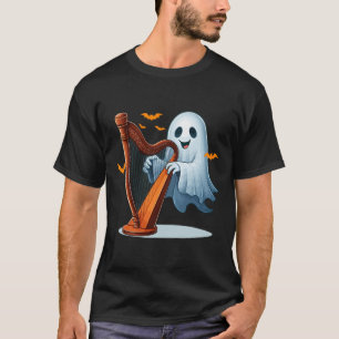 Camiseta Boo Ghost toca instrumentos musicales Harp Hallowe