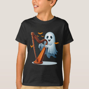 Camiseta Boo Ghost toca instrumentos musicales Harp Hallowe
