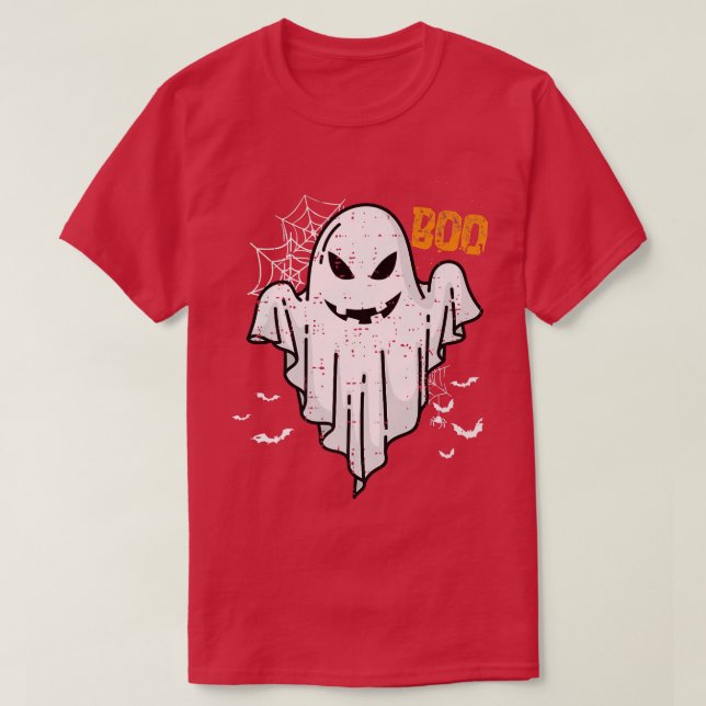 Camiseta Boo Gracioso Boo Ghost Bats Trick O Trate Hallowee (Diseño del anverso)