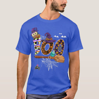 Camiseta Boo Gracioso Vestido De Halloween Con Escoba De Co