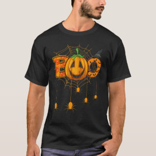 Camiseta Boo Halloween Boo Spider Calabaza Boo y Bruja Boo