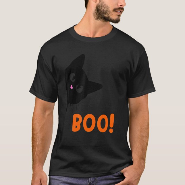 Camiseta Boo Halloween Cat Costume Halloween Gato Negro Tod (Anverso)