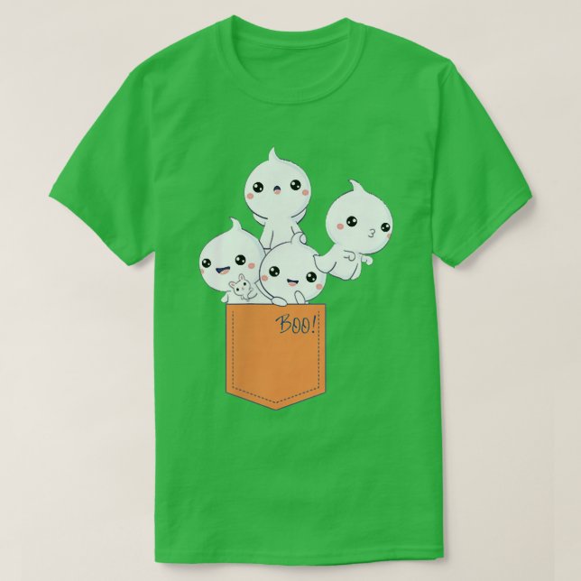 Camiseta Boo Halloween Costume Cute Pocket Baby Ghosts Tood (Diseño del anverso)
