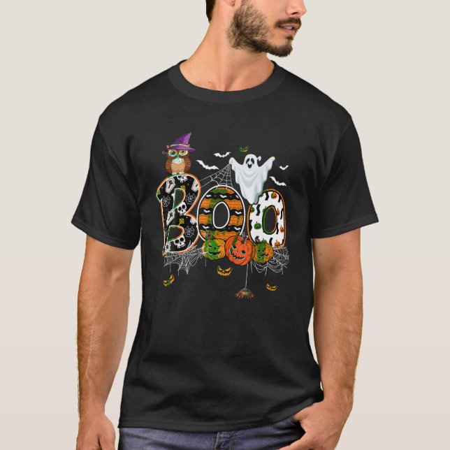 Camiseta Boo Halloween Costume Spime Fantasmas Pumkin Witch (Anverso)