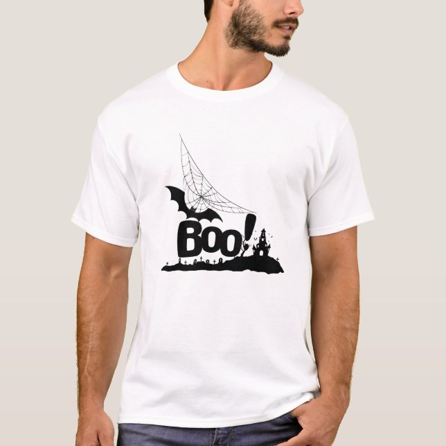 Camiseta ¡Boo! Halloween Silhouette (Anverso)