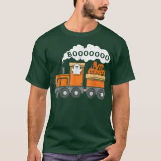 Camiseta Boo Halloween Train BOOOOO Funny Ghost Pumpkin Kid