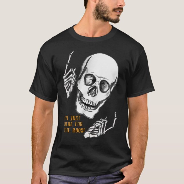 Camiseta Boo Happy Halloween Funny Skull bromeando (Anverso)
