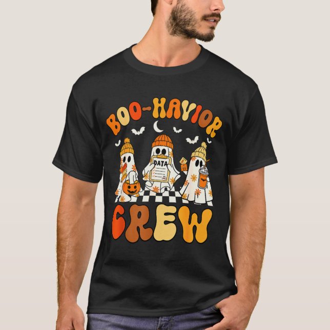 Camiseta Boo-havior Crew Behavior Yst Halloween Aba  (Anverso)