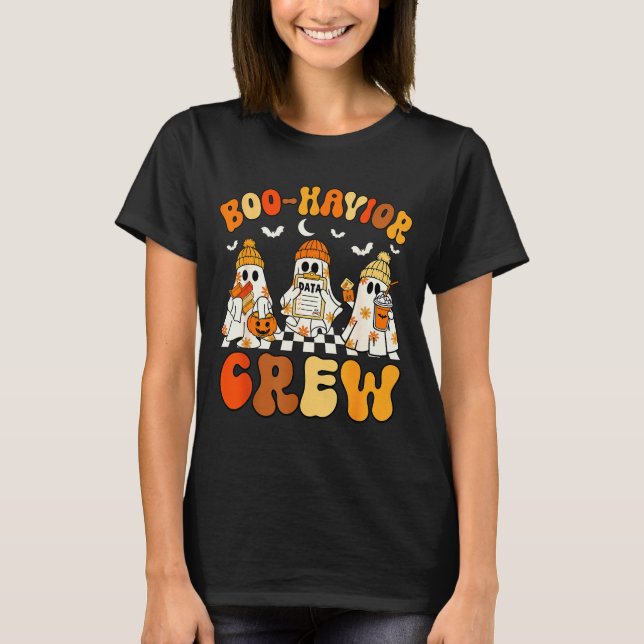 Camiseta Boo-havior Crew Behavior Yst Halloween Aba  (Anverso)
