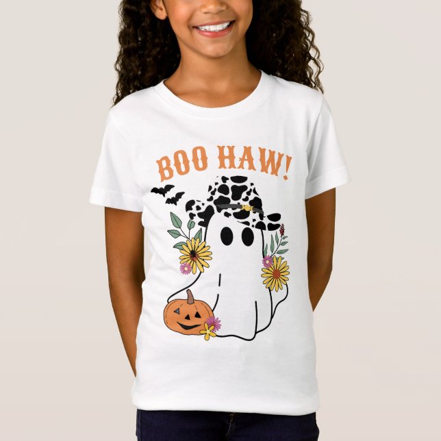 Camiseta Boo Haw caída Halloween cowboy fantasma occidental (Anverso)