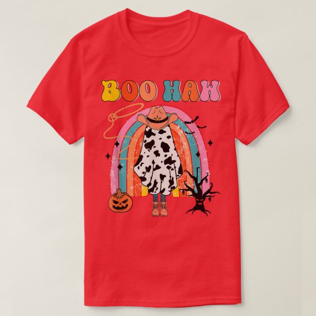 Camiseta Boo Haw Cowboy Halloween Cowgirl fantasma Western  (Diseño del anverso)