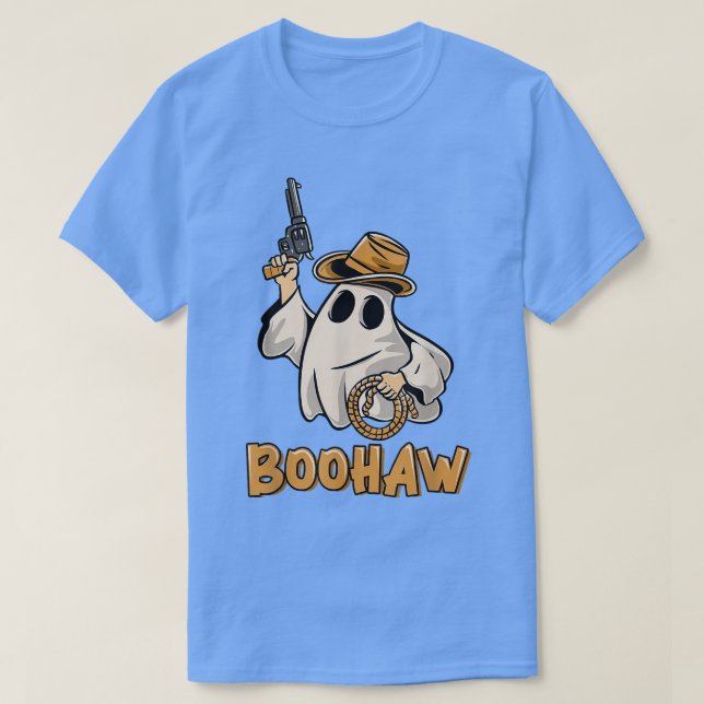 Camiseta Boo HAW Cowboy Retro Western Ghost Halloween (Diseño del anverso)