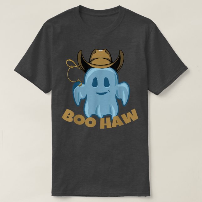 Camiseta Boo haw cowgirl cowboy fantasma occidental diverti (Diseño del anverso)