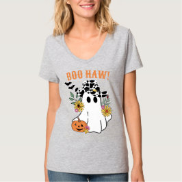 Camiseta Boo Haw Fantasma de vaquero boho de Halloween occi