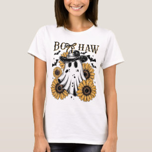 Camiseta Boo Haw Fantasma Occidental con Girasoles