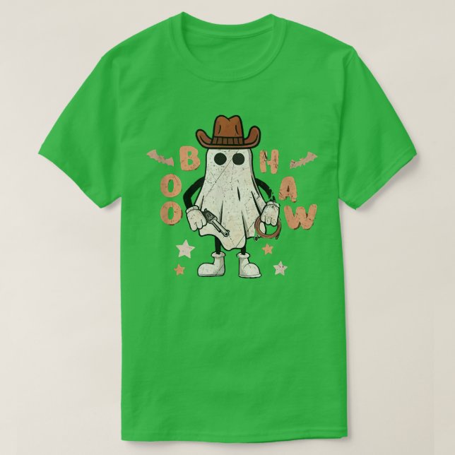 Camiseta Boo Haw Fantasma Rodeo País Occidental Vaquero Hal (Diseño del anverso)