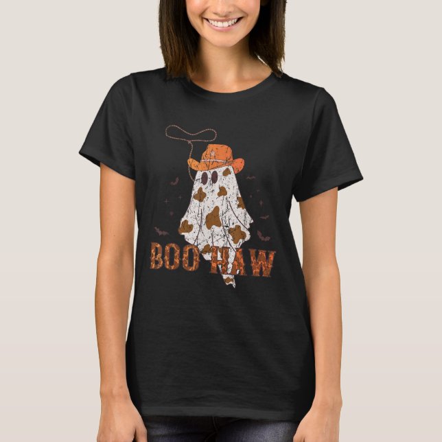 Camiseta Boo Haw Ghost Cowboy Halloween Western Ghost Costu (Anverso)