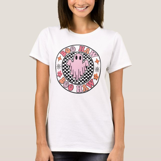 Camiseta Boo Haw Ghost | Retro Spooky Fun (Anverso)