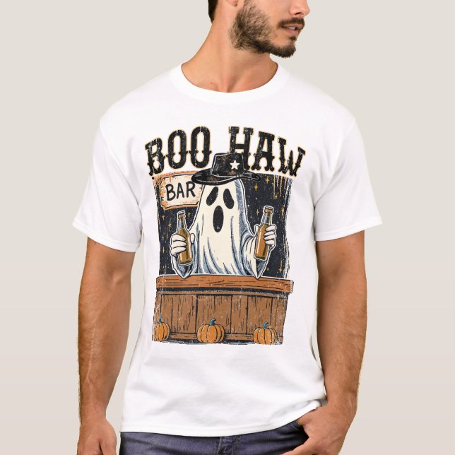 Camiseta Boo Haw Halloween Occidental Retro (Anverso)