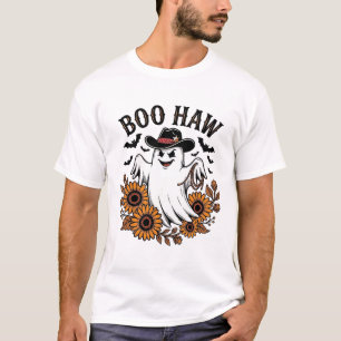 Camiseta Boo Haw Vaquero Fantasma Girasoles Murciélagos Hal