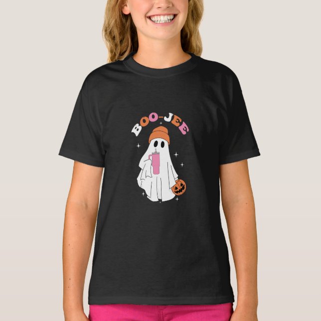 Camiseta BOO JEE Funny Halloween Ghost Coffkin (Anverso)