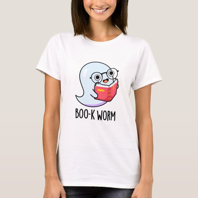 Camiseta Boo-k Worm Funny Halloween Bookworm Ghost Pun (Anverso)