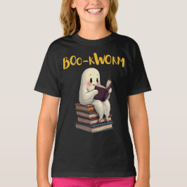 Camiseta Boo-kworm Leer más libros Fantasma leyendo Hallowe