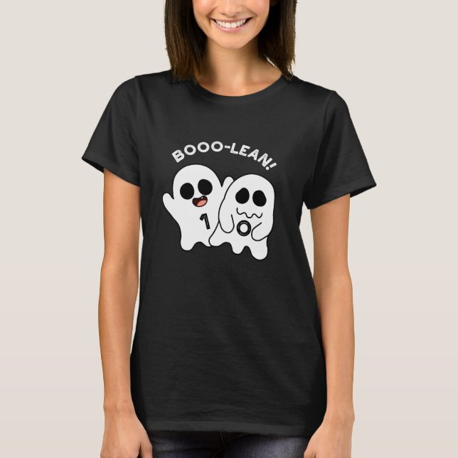 Camiseta Boo-lean Funny Computer Ghost Boolean Pun Dark BG (Anverso)