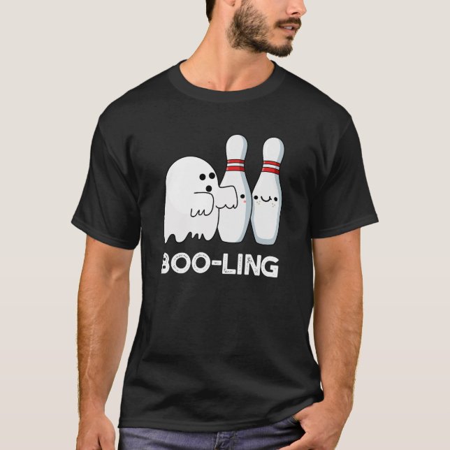 Camiseta Boo-ling Graciosa bolera Halloween Fantasma Pun Da (Anverso)