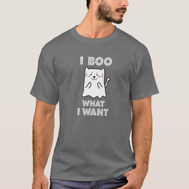 Camiseta Boo Lo Que Quiero El Meme De Ghost Kitty (Anverso)