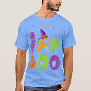Camiseta Boo Manos Rótulo Americano Orgullo ASL Gracioso H