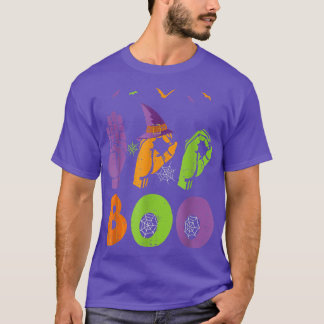 Camiseta Boo Manos Rótulo Americano Orgullo ASL Halloween