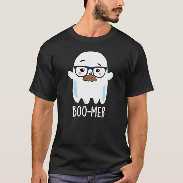 Camiseta Boo-mer Gracioso Fantasma De Edad Media Pun Dark B (Anverso)