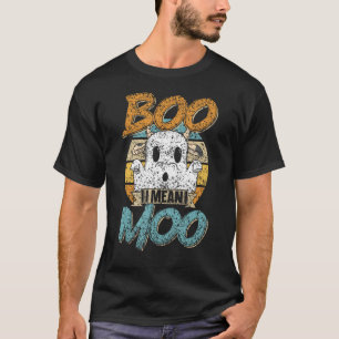 Camiseta Boo Quiero Decir Moo Vacas Vaca Fantasma Halloween